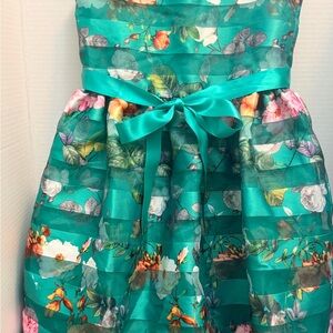 Floral Teal Kids Dress